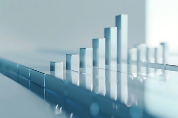 a?'imagine: Dynamic bar graph with bold bars depicting a sharp rise in stock values, highlighting a market performance surge, on a pristine white surface.