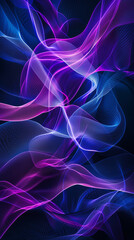 Abstract colorful waves on dark background