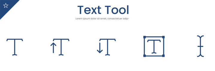 Adobe illustrator text tool icon set.