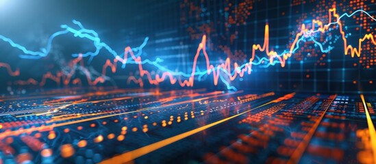 Dynamic lightning streaks illuminating global stock market trends, set against a tech-themed backdrop.
