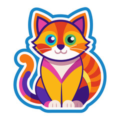 Obraz premium cat sticker image colorful style