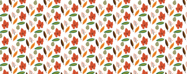 seamless pattern with red and white flowers