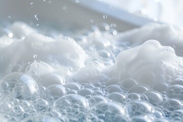 white bubbles in tub
