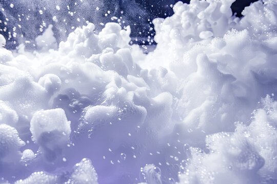 White foam covers dance floor for foam party with music and bubbles creating fun atmosphere