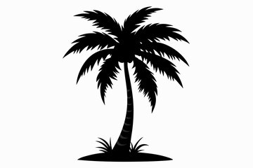 Palm tree icon.  Abstract line beach logo. Shape hand draw. Vector illustration .  plam  Tree Vector Icon in Minimal Line Art.
