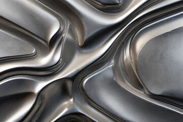 Abstract metal texture with smooth flowing curves and reflective surfaces