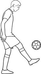 football player vector outline illustrarion