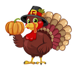 Thanksgiving greeting card with a turkey bird