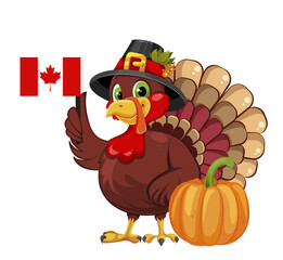 Thanksgiving greeting card with a turkey bird