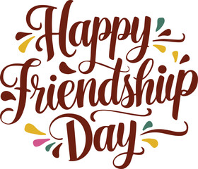 Happy friendship day typography vector art
