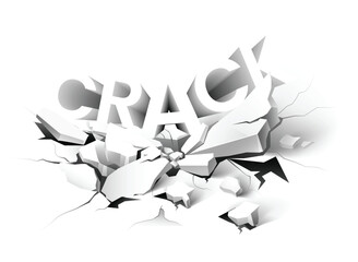 broken floor. Vector illustration isolated . Crack floor on white background