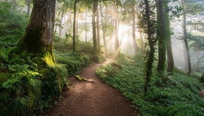 Obraz premium footpath in the forest
