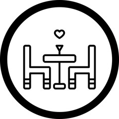 Romantic Dinner Icon Design