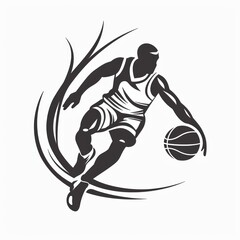 Basketball player, abstract vector silhouette