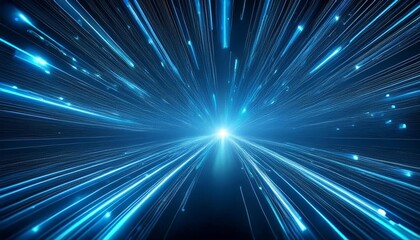 Fototapeta premium Blue light streak, fiber optic, speed line, futuristic background for 5g or 6g technology wireless data transmission, high-speed internet in abstract
