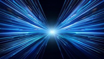Blue light streak, fiber optic, speed line, futuristic background for 5g or 6g technology wireless data transmission, high-speed internet in abstract