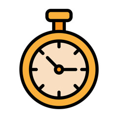 Clock Vector Filled Icon Design