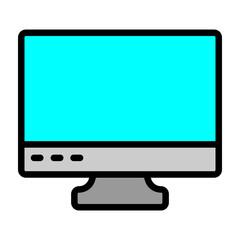 Monitor Screen Vector Filled Icon Design
