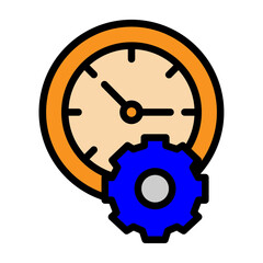 Time Management Vector Filled Icon Design