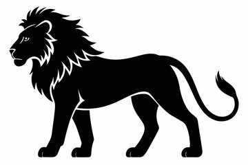 Lion silhouette, lion black silhouette icon vector, tiger silhouette vector
