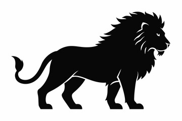 Lion silhouette, lion black silhouette icon vector, tiger silhouette vector
