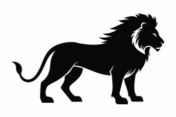 Lion silhouette, lion black silhouette icon vector, tiger silhouette vector
