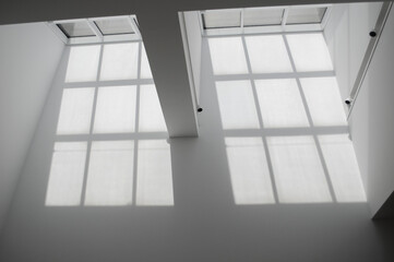 minimal modern window shadows wall and ceiling