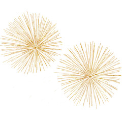 Fireworks golden explosion. The elements are glitter and gold. Winter ornament gold holidays banner, line decorations. Design illustration for poster, cover, invitation, ads. Geometric abstract golden