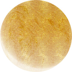 Golden planet, sparkle moon. Gold Shining Paint Stain Hand Drawn Illustration brush stroke paint ornament decorate. Gold astrology. Wedding invitation border. nebula on transparent, luxury star