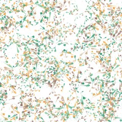 Ink or paint splashes on the white background. Almond frost, oyster, dusty teal and apricot colors. Seamless hand drawn pattern.