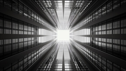 Integrating brand values in marketing, top view, aligning with core beliefs, futuristic tone, black and white