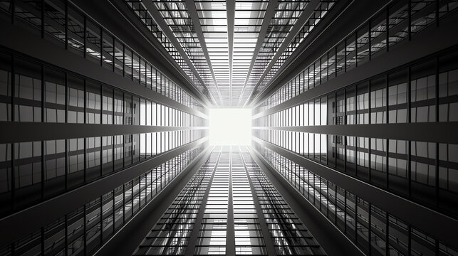 Integrating brand values in marketing, top view, aligning with core beliefs, futuristic tone, black and white