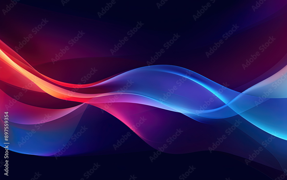 Aufkleber vibrant abstract blue and red waveform with fluid motion and colorful gradients.