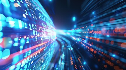 a?'imagine: Global stock market technology abstract background, dynamic light trails representing worldwide financial data flow.