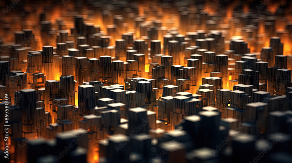 Poster Abstract background with structure of cubes. Colorful cubes texture for technology backdrop.