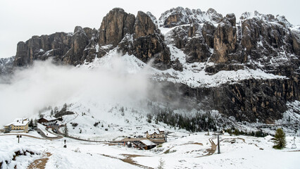 Enchanting Sellagruppe Corvara: A June Wonderland Cloaked in Snow, Clouds, and Mystical Fog