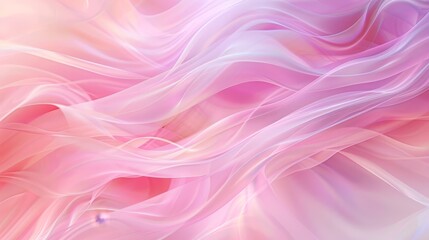 Obraz premium Abstract pink and white translucent fabric waves