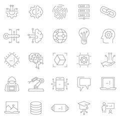 Fototapeta premium Robot and electronic icon set collection