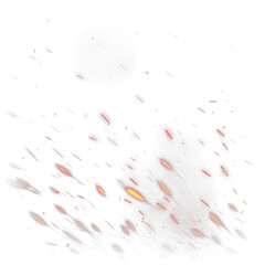 Fire spark transparent png. Burning hot sparks effect with embers burning ash and smoke flying in...