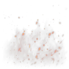 Fire spark transparent png. Burning hot sparks effect with embers burning ash and smoke flying in...
