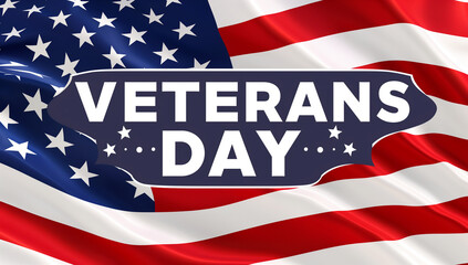 Banner of the United States of America Veterans Day background. Generative AI.