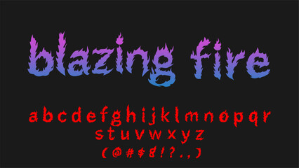 fire typeface font, hand drawn letters vector set, font lettering design