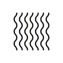 Wavy spaghetti or ramen noodles vector icon for food apps and web