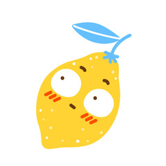 Cute yellow lemon character isolated on white background for Your happy design 5