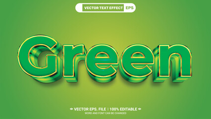 Green 3d editable vector text style effect