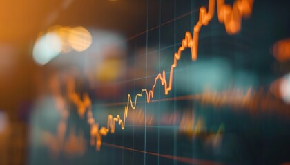 High-definition line graph representing steady growth in stock prices, showcasing strong investment potential.