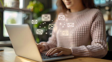 Email Marketing Mastery: Businesswoman Sending Newsletter Online