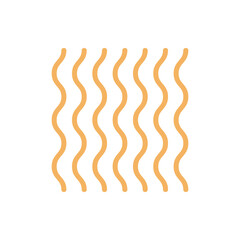 Wavy spaghetti or ramen noodles vector icon, Noodles colored icon for food apps and web