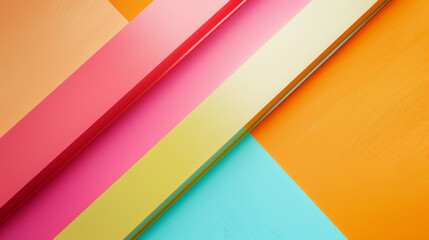 Overlapping vibrant color strips intersect to create a dynamic, visually stimulating abstract pattern that exudes energy and cheerfulness.