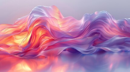 Obraz premium Radiant abstract artwork with dynamic, iridescent elements and a glossy, reflective surface for a striking and energetic visual experience. Watercolor style, high resolution Illustration, in the